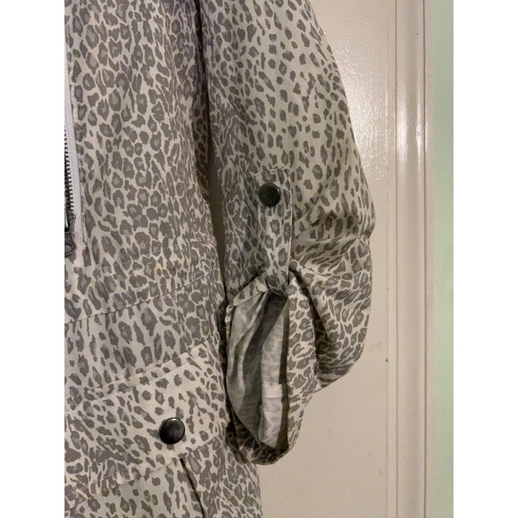 Joie Leopard Print Barker Utility Jacket Womens Size S Lightweight Zip Front Dra - Picture 7 of 8